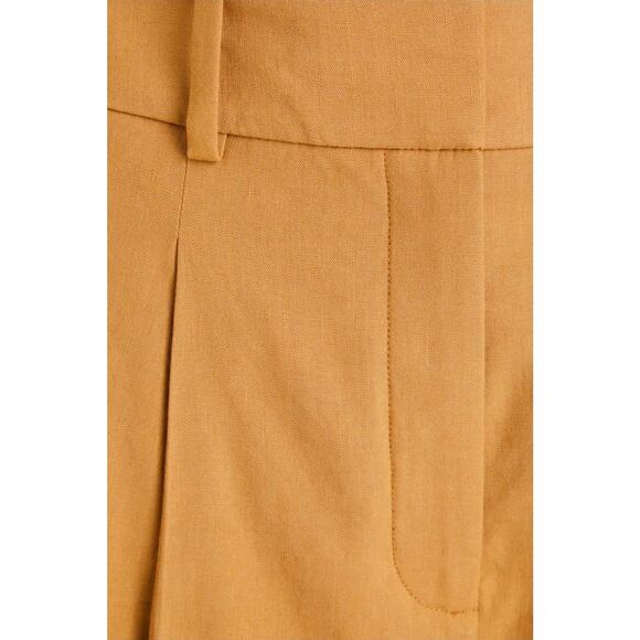 VERONICA BEARD Noemi pleated linen-blend shorts Size 16 $348 - Picture 4 of 4